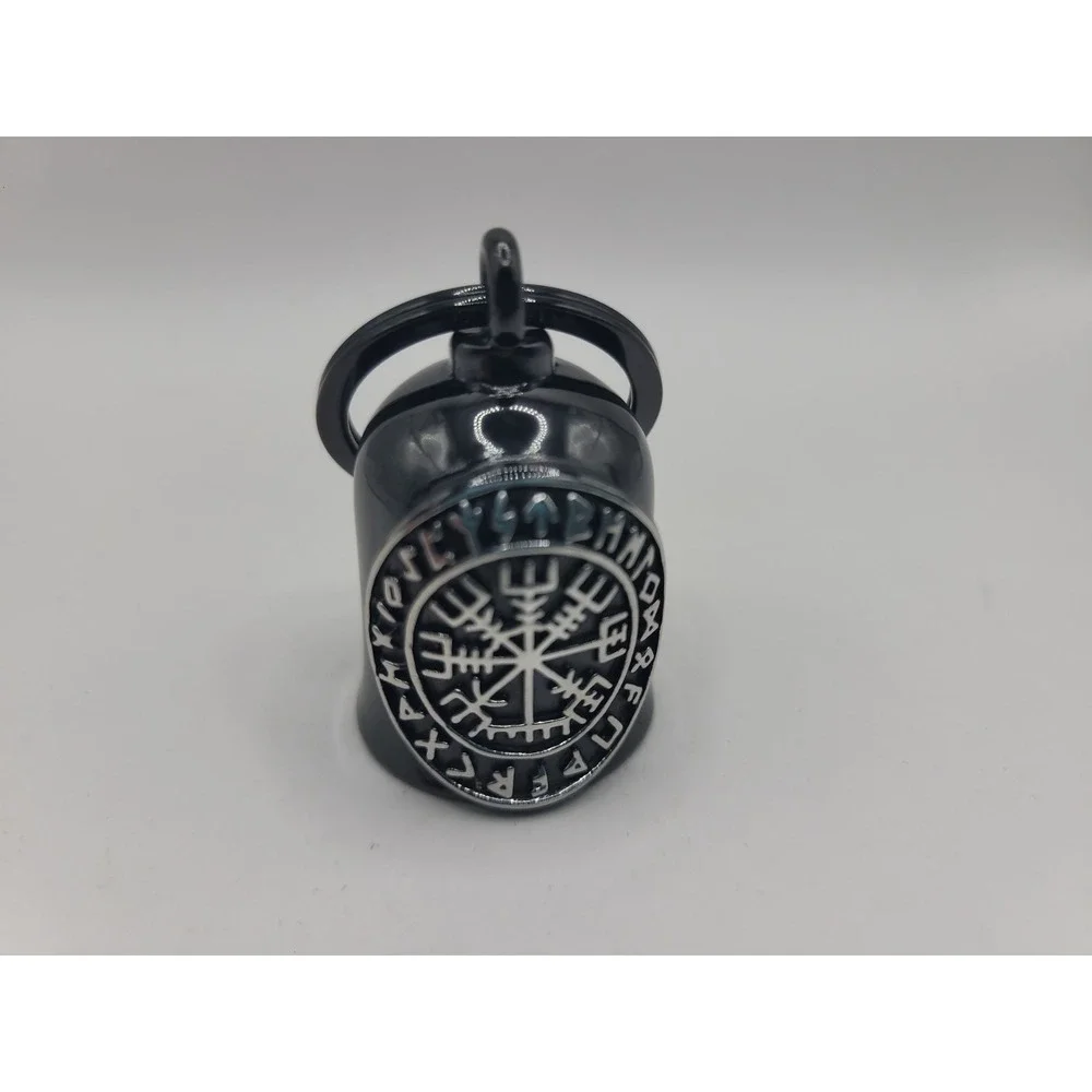 Viking Motorcycle Guardian Bell Silver Tone Norse Biker Good Luck Ride Bell